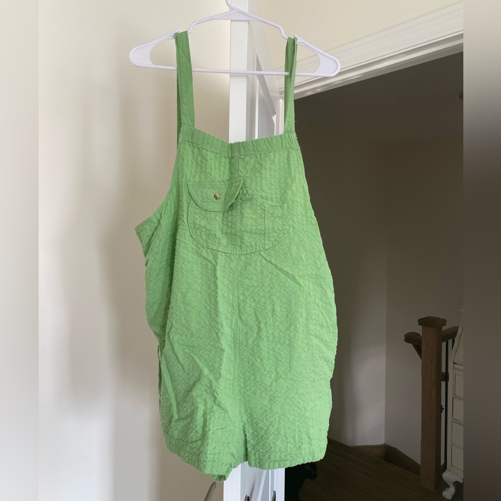 Urban Outfitters Green L Seersucker Romper